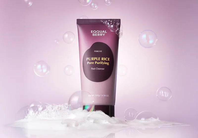 EQQUALBERRY - منظف ومسّك تنقية المسام بالأرز البنفسجي - 130 جم