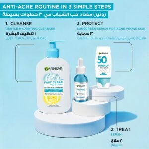 غارنييه غسول فاست كلير لطيف ومرطب للبشرة المعرضة لحب الشباب - 250مل