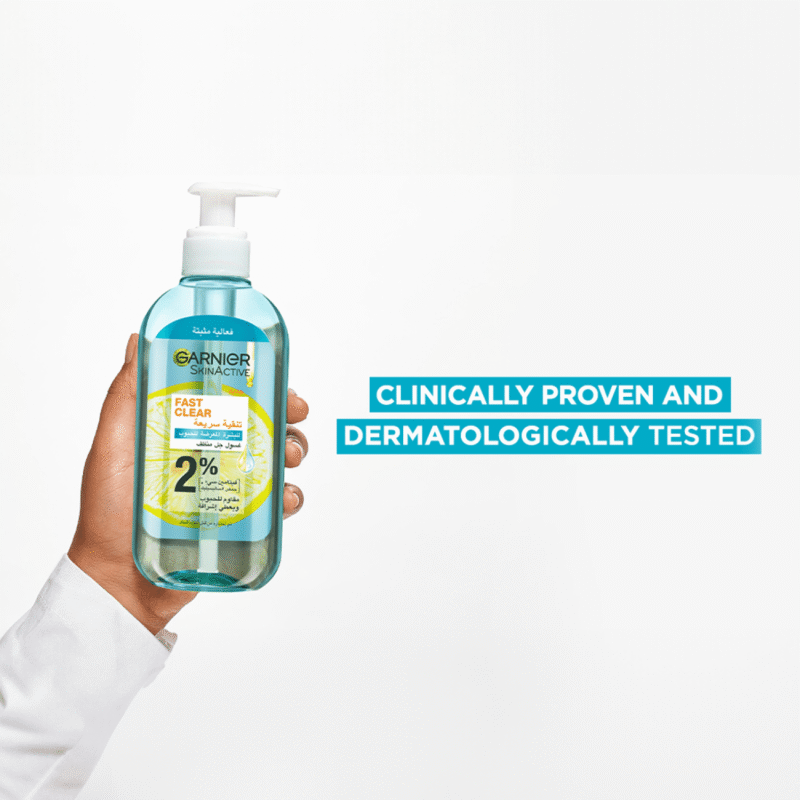 168 غارنييه سكين اكتيف غسول جل للتنظيف السريع بحمض الساليسيليك - 200 مل