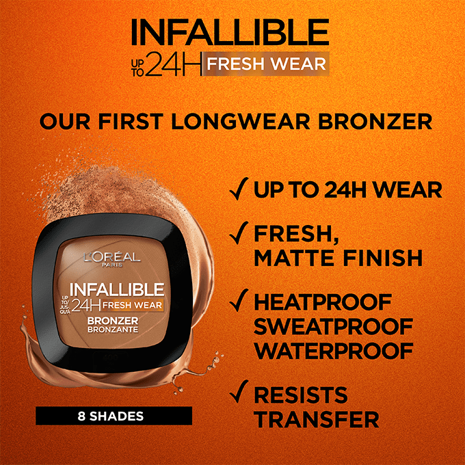 بودرة تسمير برونزر انفاليبل بتغطية 24 ساعة من لوريال باريس - 300 لايت ميديم