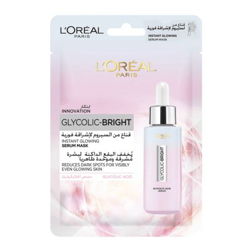 ماسك سيروم جليكوليك برايت للإشراقة الفورية من لوريال باريس - 22جم