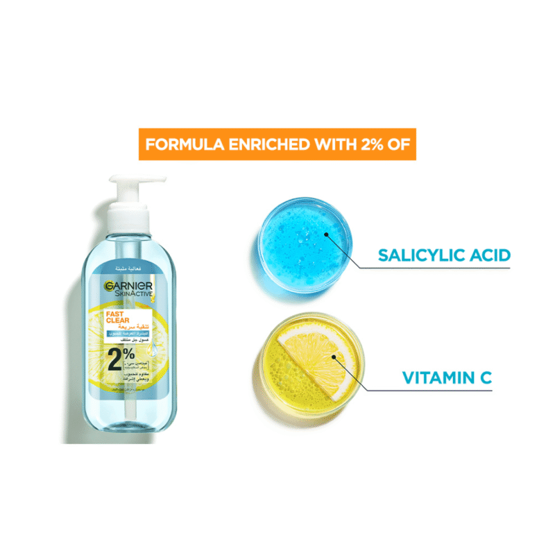 169 غارنييه سكين اكتيف غسول جل للتنظيف السريع بحمض الساليسيليك - 200 مل