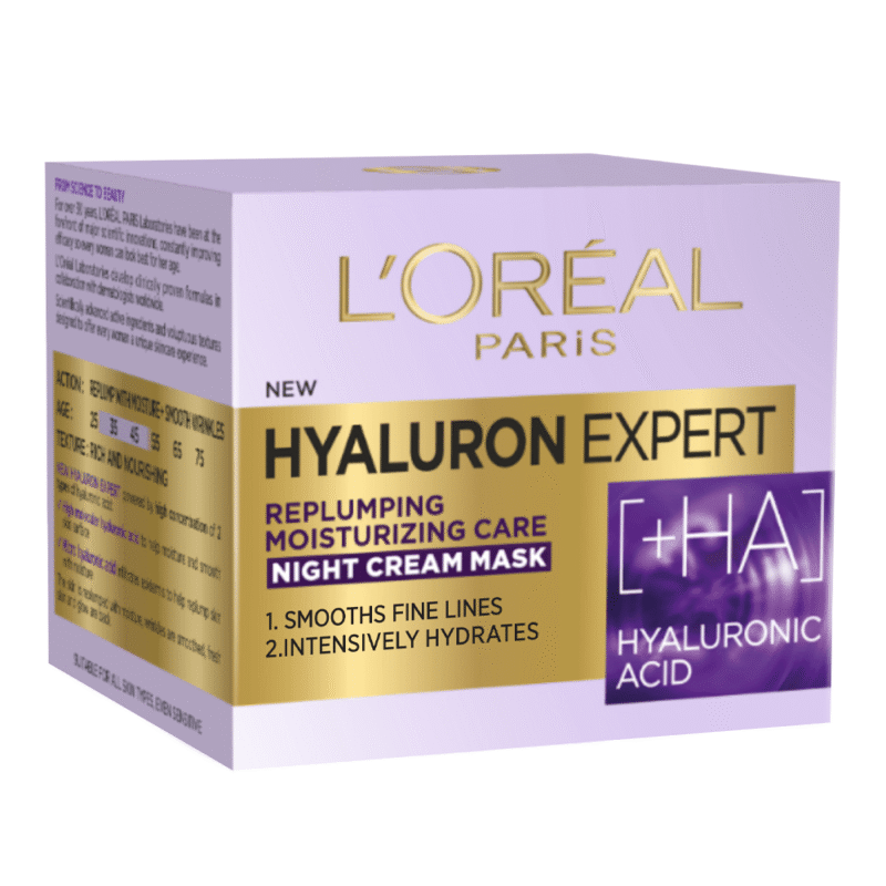 قناع كريمي ليلي هيالورون إكسبرت من لوريال باريس - 50مل