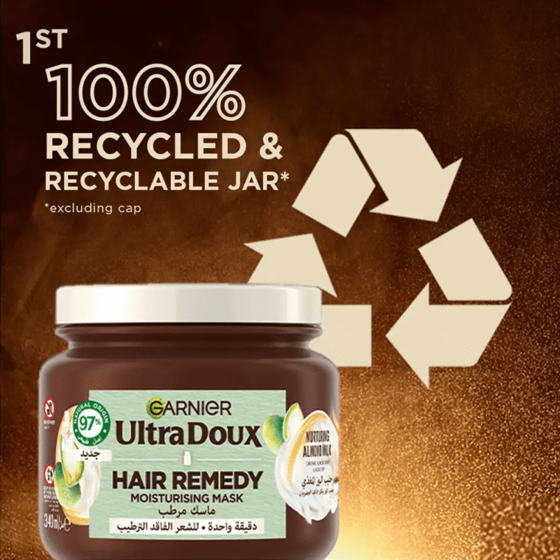 غارنييه ماسك مرطب ومعالج للشعر الترا دوكس بحليب اللوز - 340مل