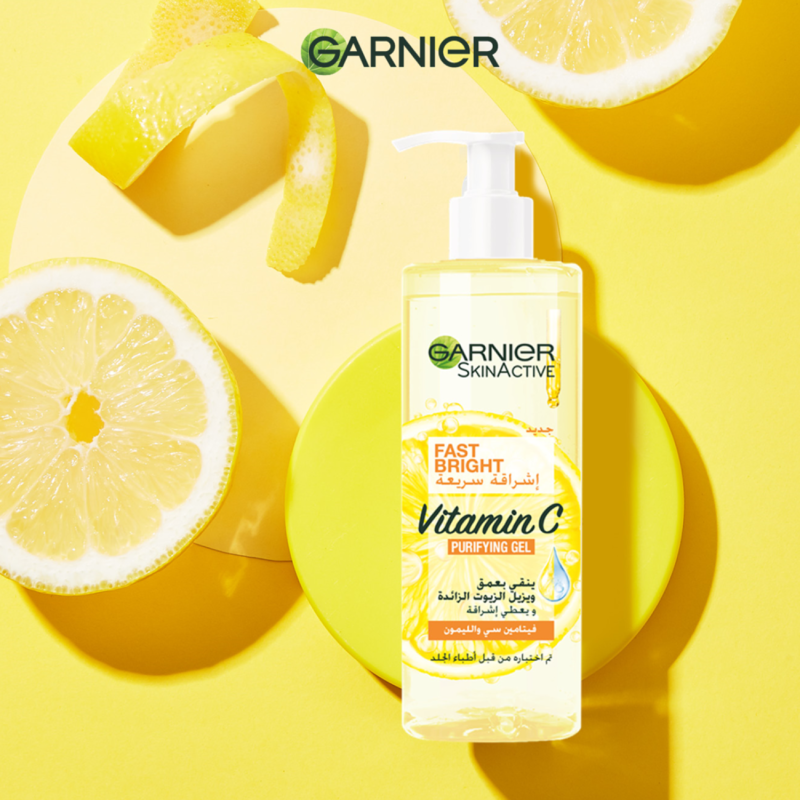 1n غارنييه غسول جل منقي بفيتامين سي فاست برايت سكين أكتيف - 400مل