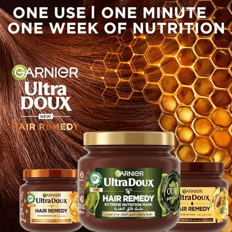 21 غارنييه ماسك التغذية الفائقة للشعر الترا دوكس بالزيتون الأسطوري - 340مل