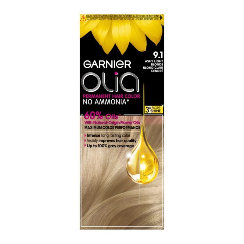 غارنييه صبغة الشعر اوليا دائمة وخالية من الامونيا - أشقر فاتح رمادي