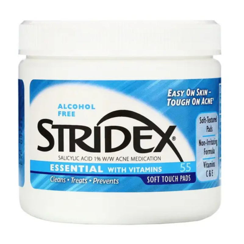 84001736_1708500471_a2e1e48eb1bbcaab6ced9e0d35c37abf-1500x1500 قطن للقضاء على حب الشباب بالفيتامينات من ستريديكس - 55 قطعة