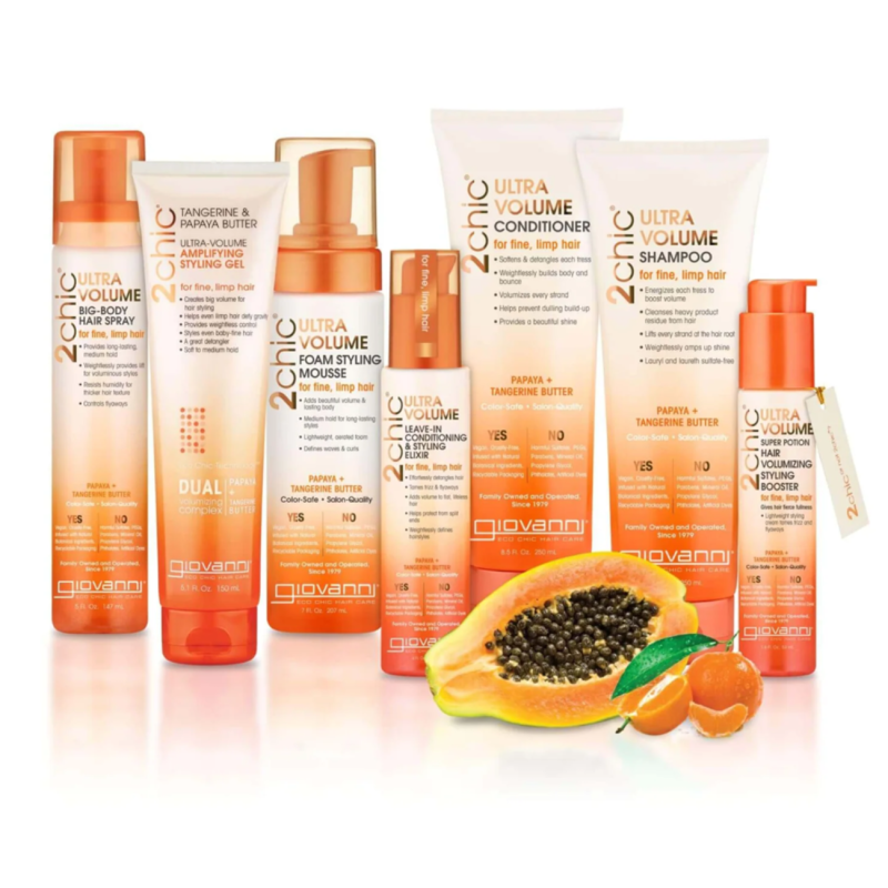 بلسم ليف ان وإكسير تو تشيك الترا فوليوم لتصفيف وتنعيم الشعر من جيوفاني - 118مل