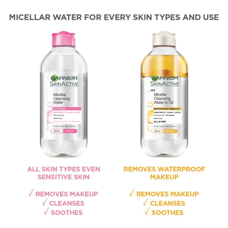 غارنييه ماء ميسيلار منظف غني بالزيت لإزالة المكياج - 400 مل