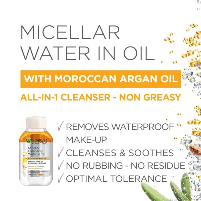 غارنييه ماء ميسيلار منظف غني بالزيت لإزالة المكياج - 100مل