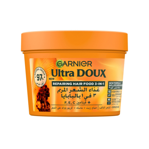 la غارنييه ألترا دو قناع الشعر المغذي 3 في 1 بالبابايا لإصلاح الشعر التالف - 390 مل
